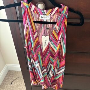 Size Small Veronica M Multi Color Chevron Surplice Tank Top